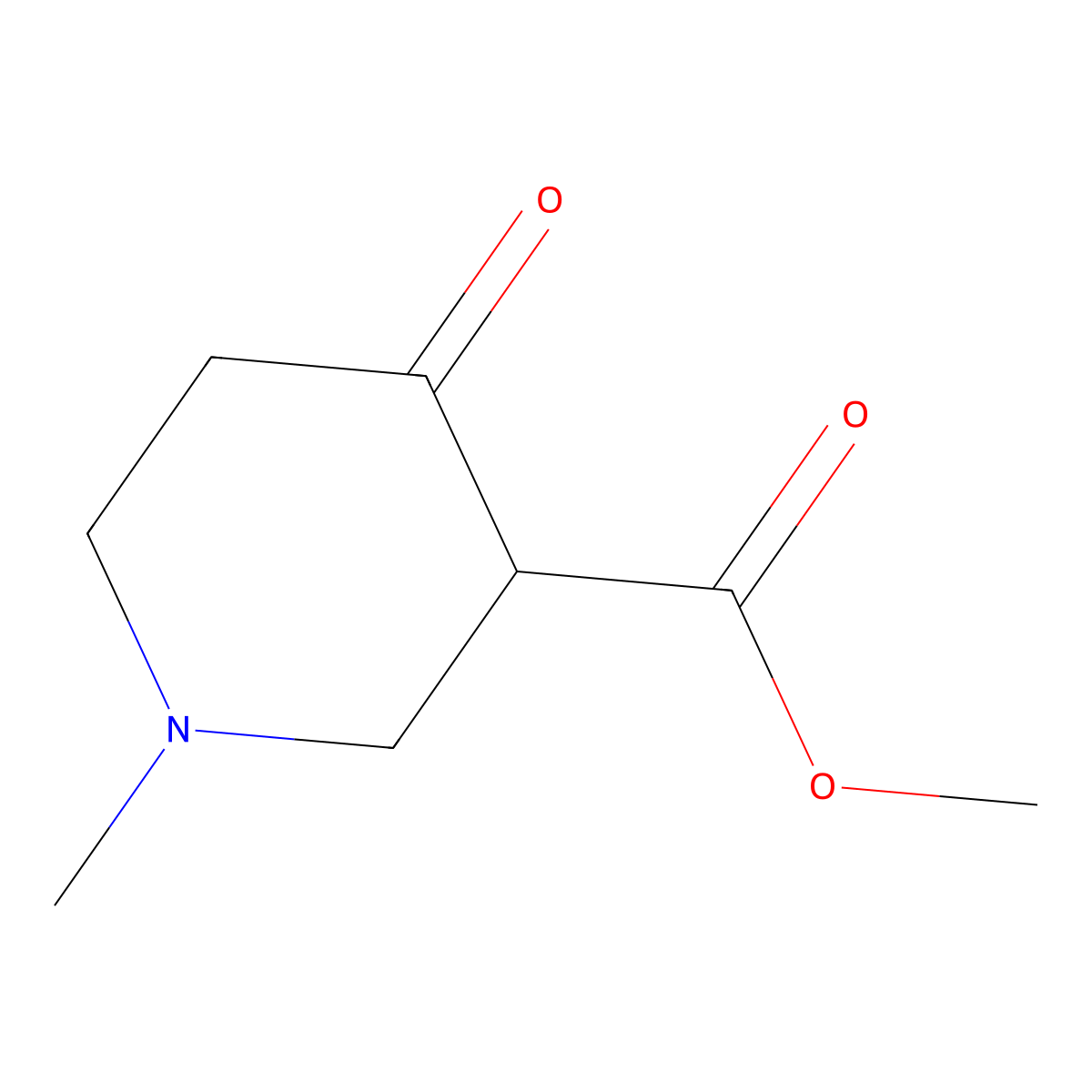 3-Piperidinecarboxylic acid, 1-methyl-4-oxo-, methyl ester molecular structure, CAS 13221-89-1