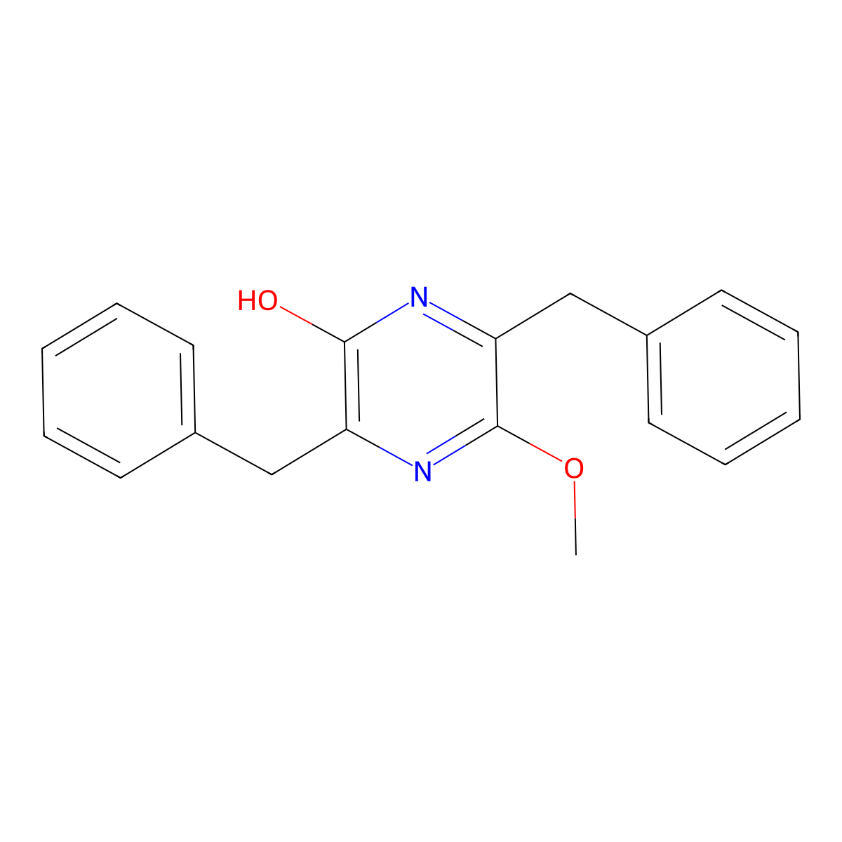5-Methoxy-3,6-bis(phenylmethyl)-2(1H)-pyrazinone molecular structure, CAS 132213-65-1