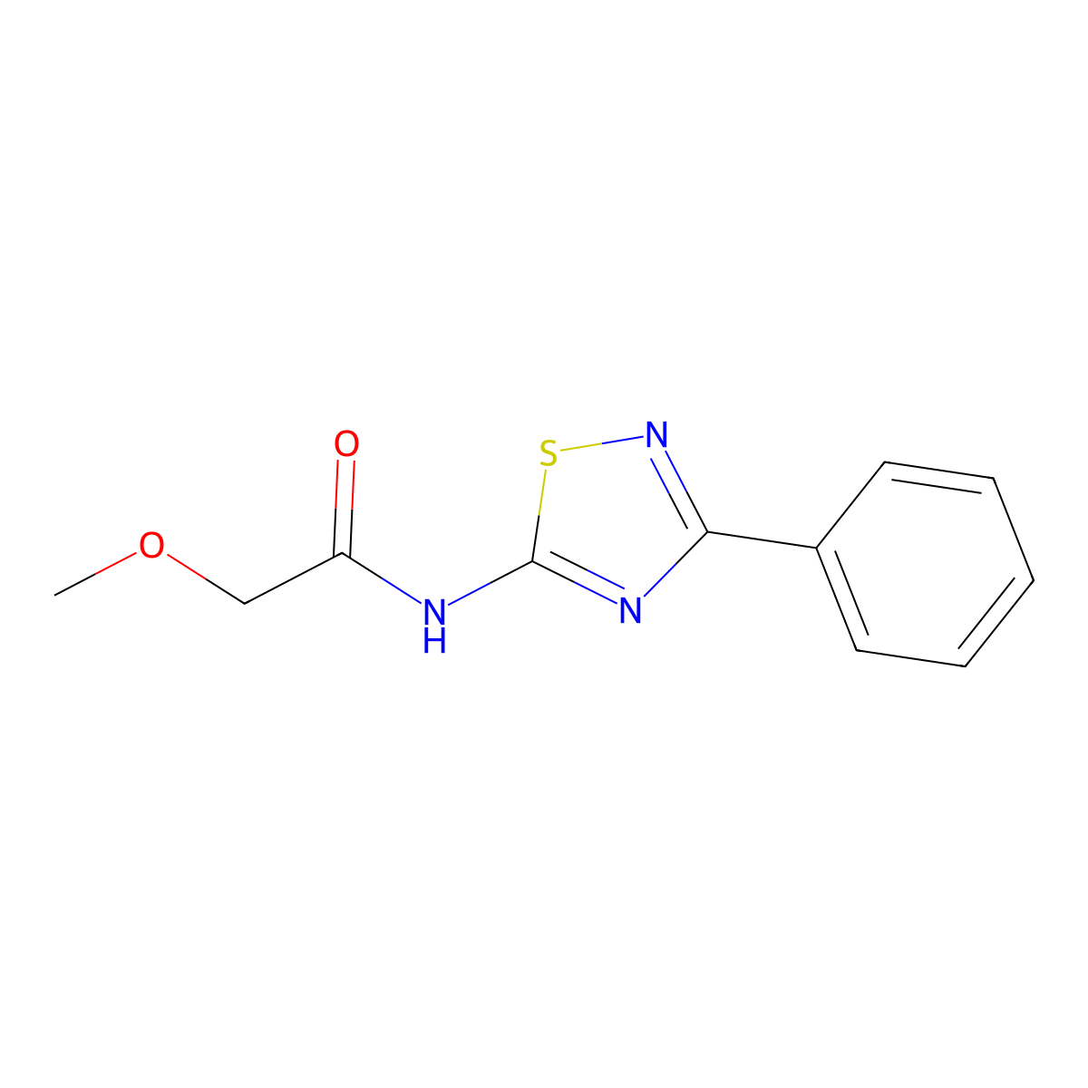 2-methoxy-N-(3-phenyl-1,2,4-thiadiazol-5-yl)acetamide molecular structure, CAS 132214-41-6