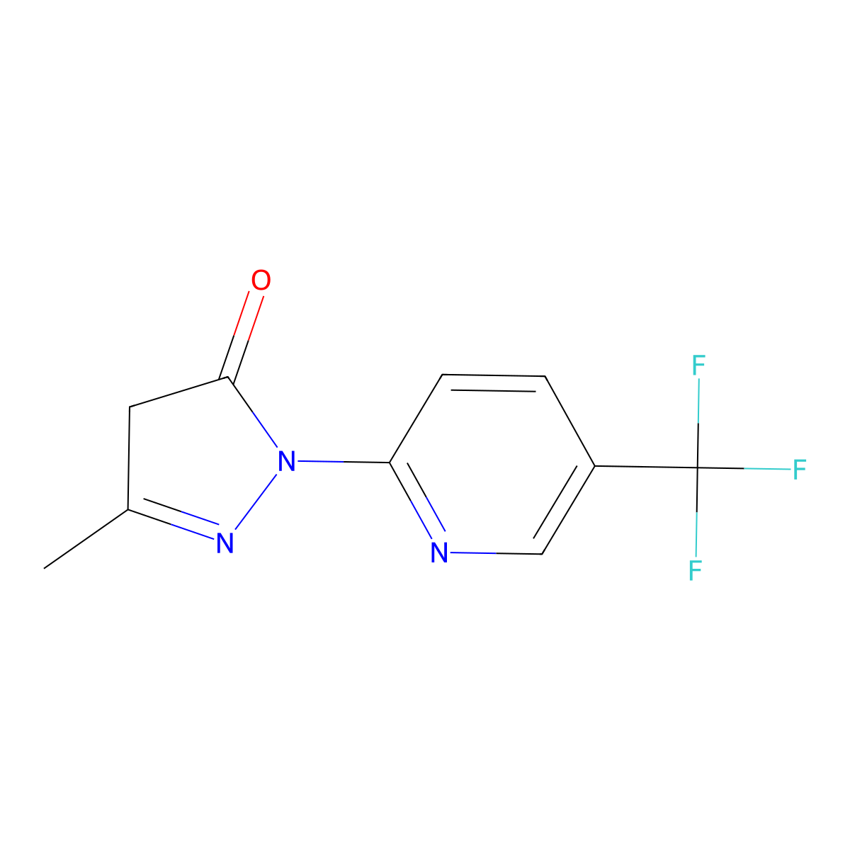 3-methyl-1-[5-(trifluoromethyl)pyridin-2-yl]-4,5-dihydro-1H-pyrazol-5-one molecular structure, CAS 132214-72-3