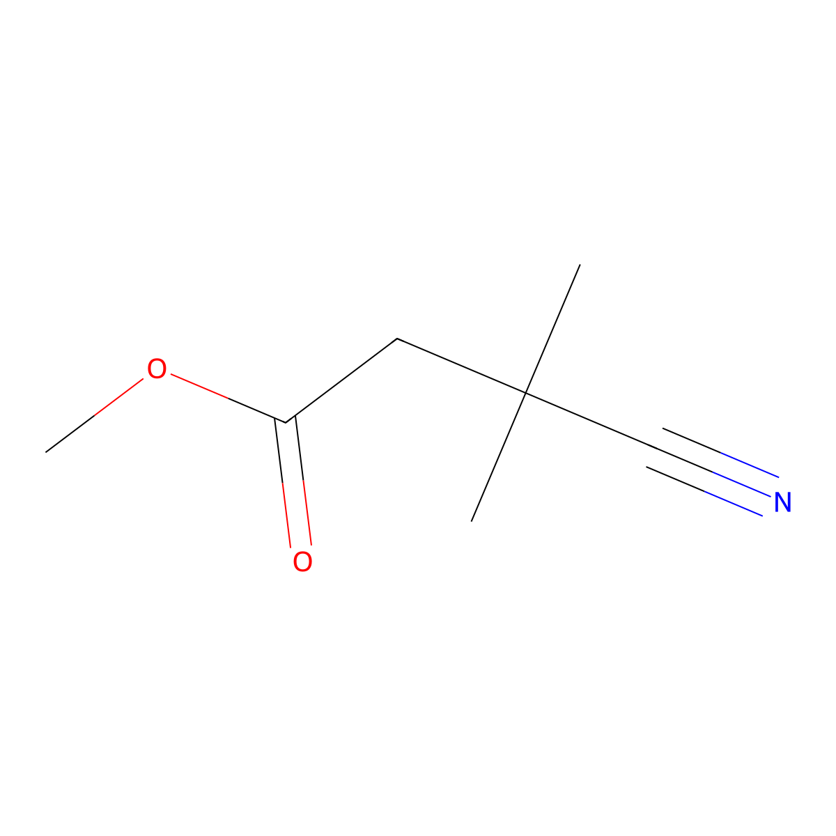 Methyl 3-cyano-3,3-dimethylpropanoate molecular structure, CAS 132218-55-4