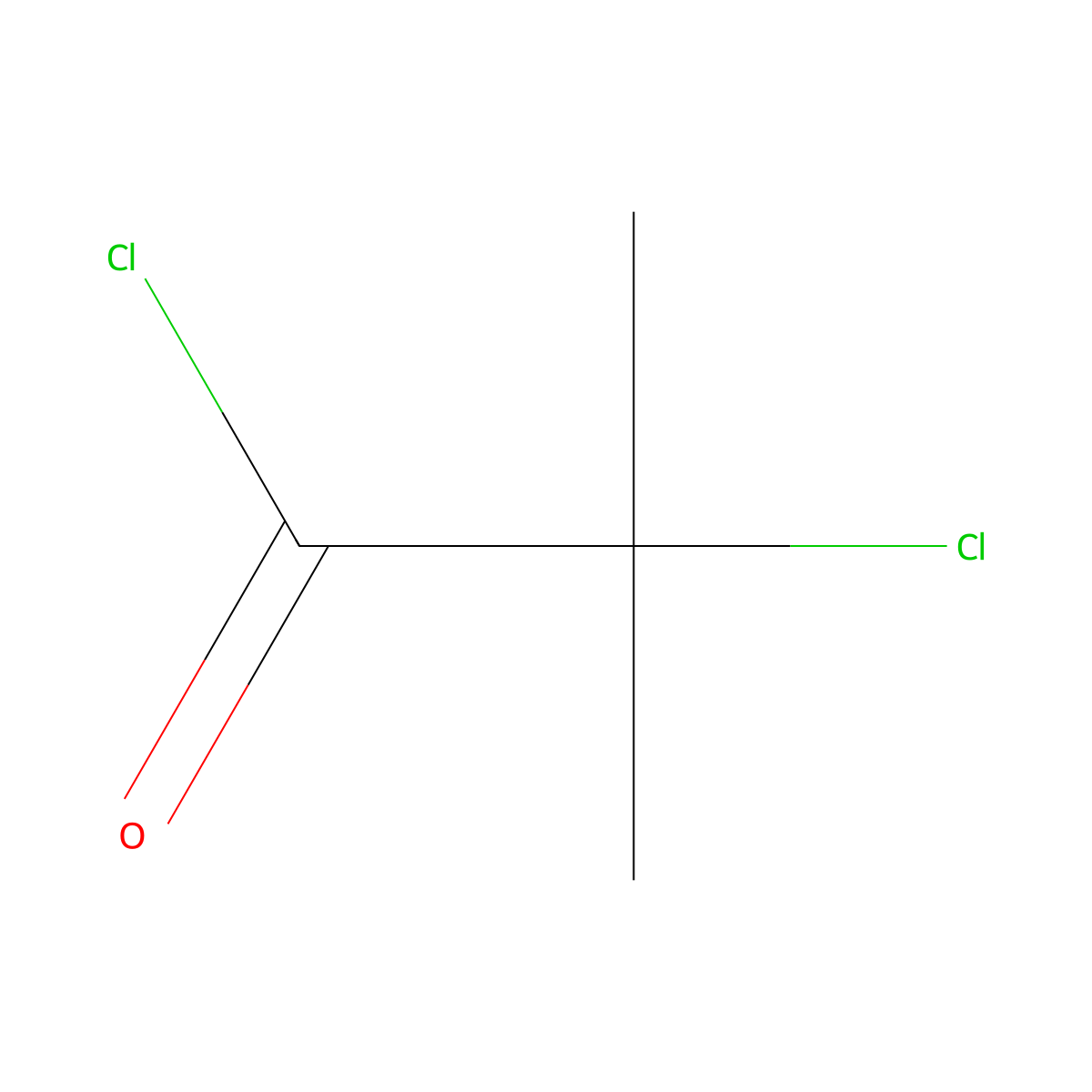 2-Chloro-2-methylpropanoyl chloride molecular structure, CAS 13222-26-9
