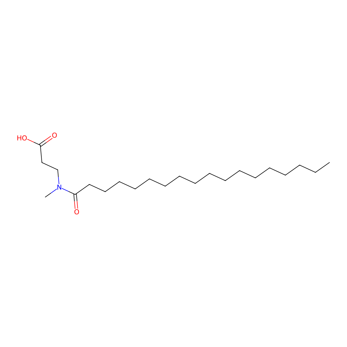 Stearoyl methyl beta-alanine molecular structure, CAS 13222-32-7