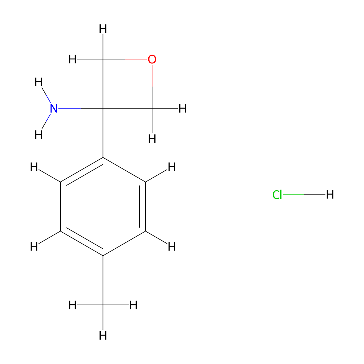 3-(4-Methylphenyl)-3-oxetanamine hydrochloride molecular structure, CAS 1322200-77-0