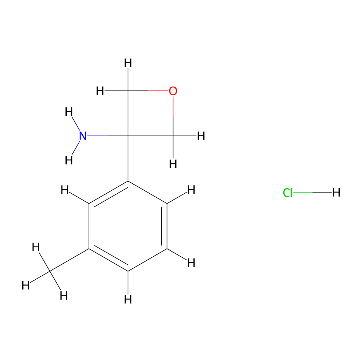 3-(M-Tolyl)oxetan-3-amine hydrochloride molecular structure, CAS 1322200-80-5