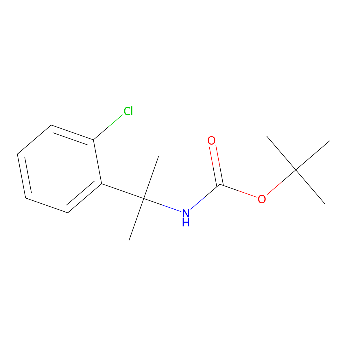 tert-Butyl N-[2-(2-chlorophenyl)propan-2-yl]carbamate molecular structure, CAS 1322200-81-6