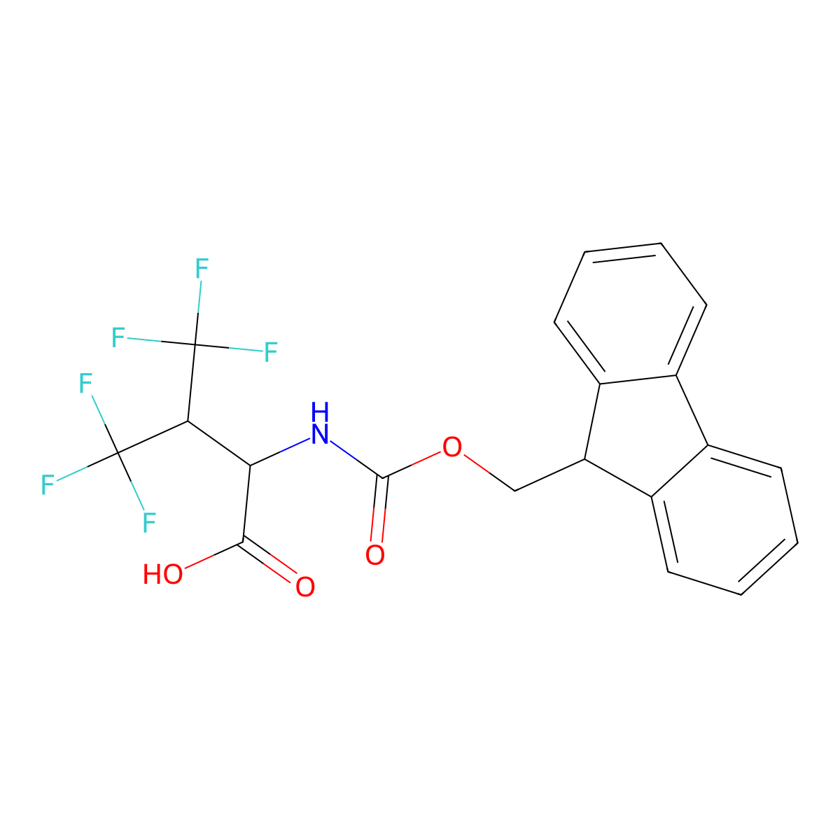 2-(9H-Fluoren-9-ylmethoxycarbonylamino)-4,4,4-trifluoro-3-(trifluoromethyl)butanoic acid molecular structure, CAS 1322200-84-9
