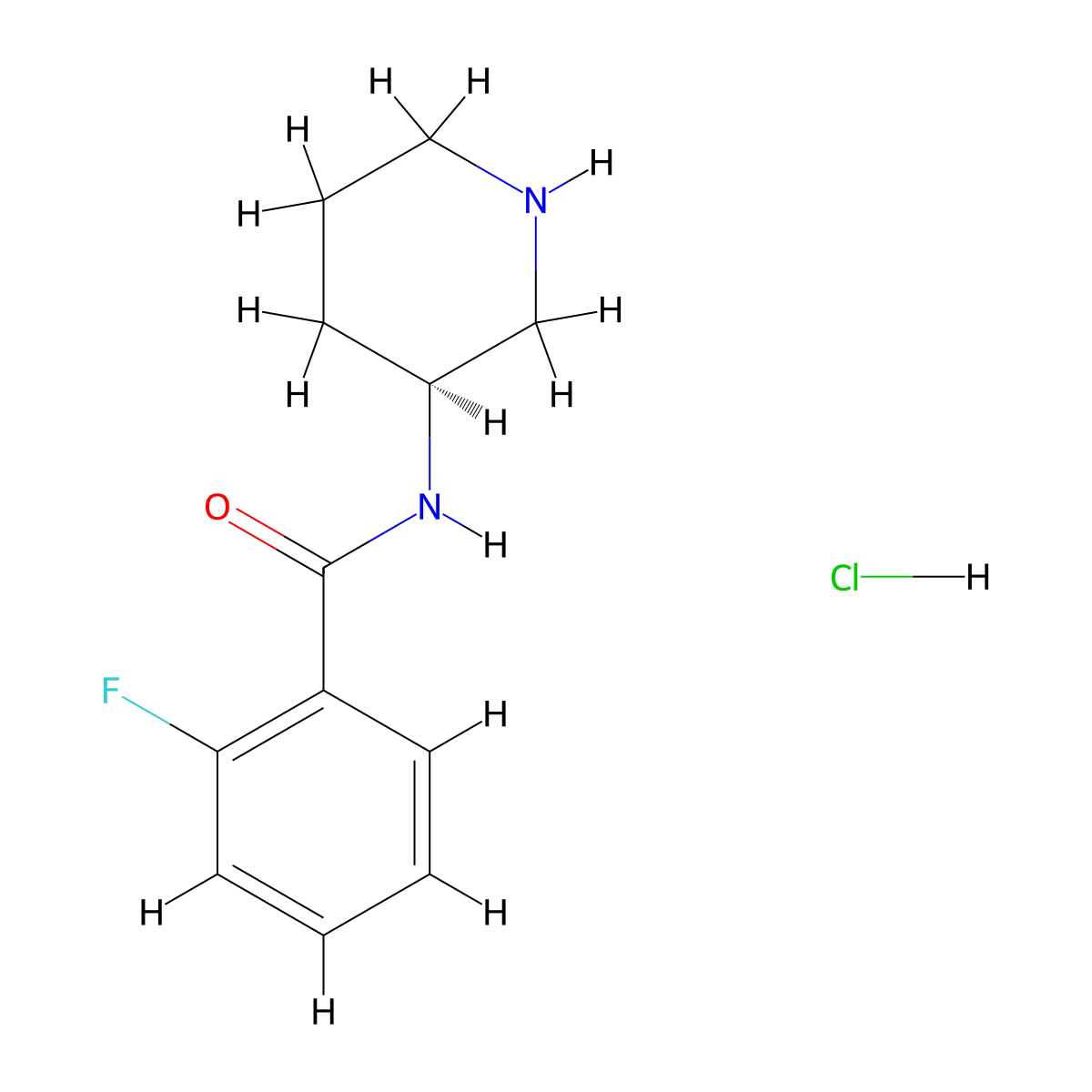 (S)-2-Fluoro-N-(piperidin-3-yl)benzamidehydrochloride molecular structure, CAS 1322200-85-0