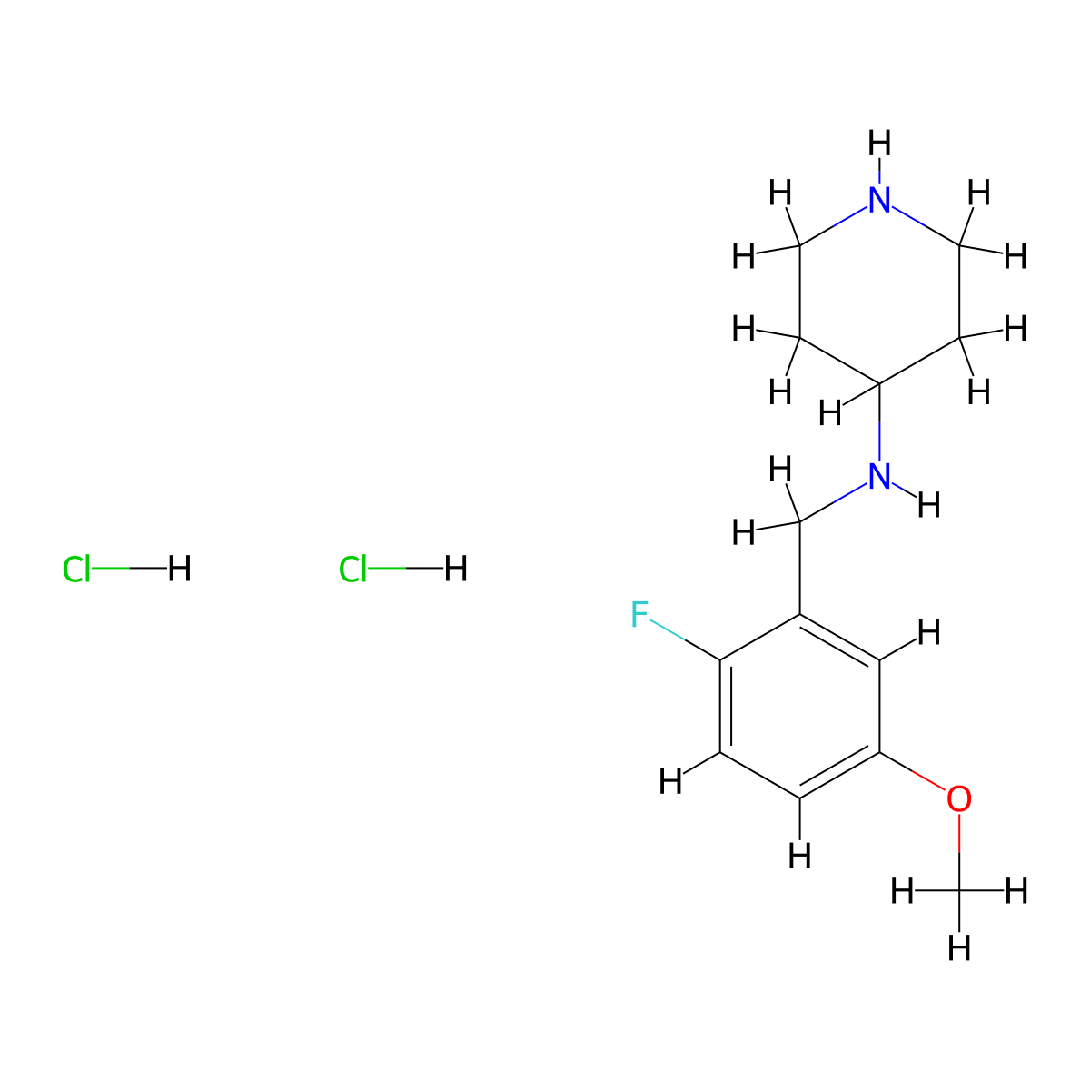 N-(2-Fluoro-5-methoxybenzyl)piperidin-4-amine dihydrochloride molecular structure, CAS 1322200-86-1