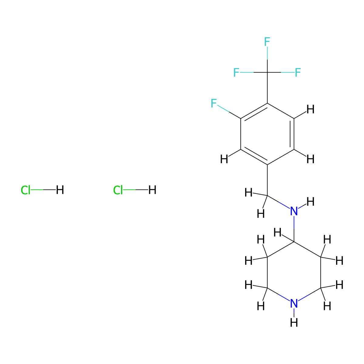 N-[3-Fluoro-4-(trifluoromethyl)benzyl]piperidin-4-amine dihydrochloride molecular structure, CAS 1322200-87-2