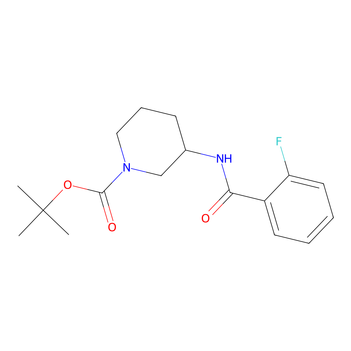 (S)-tert-Butyl 3-[(2-fluorobenzene)carbonylamino]piperidine-1-carboxylate molecular structure, CAS 1322200-89-4