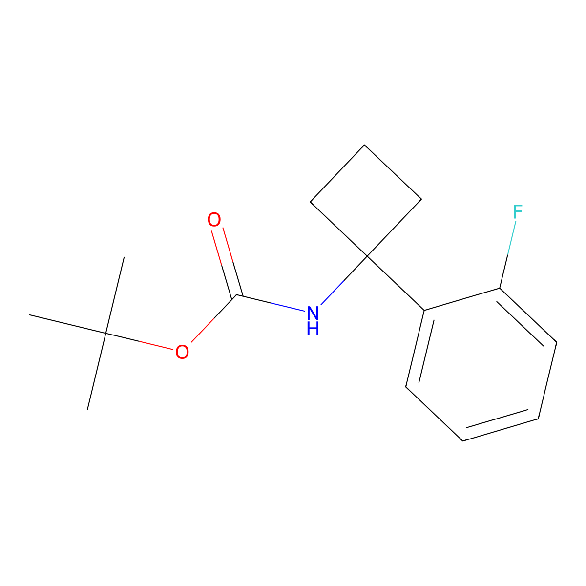 tert-Butyl N-[1-(2-fluorophenyl)cyclobutyl]carbamate molecular structure, CAS 1322200-92-9
