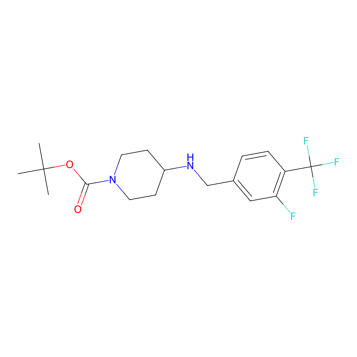 tert-Butyl 4-[3-fluoro-4-(trifluoromethyl)benzylamino]piperidine-1-carboxylate molecular structure, CAS 1322200-93-0