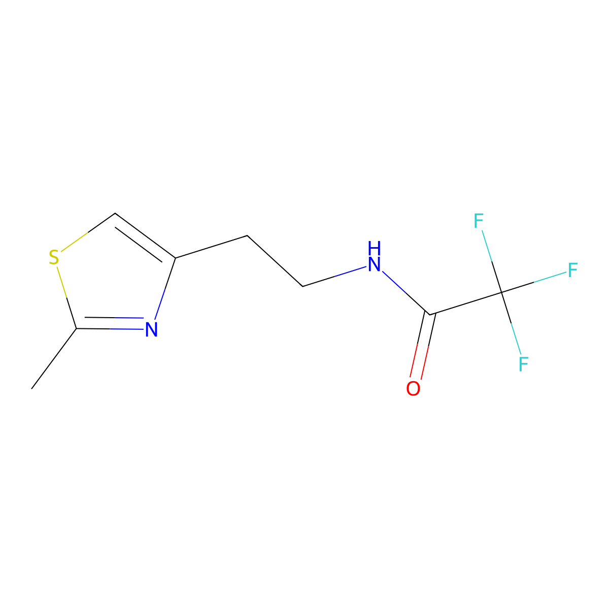 2,2,2-Trifluoro-N-[2-(2-methyl-1,3-thiazol-4-yl)ethyl]acetamide molecular structure, CAS 1322201-67-1