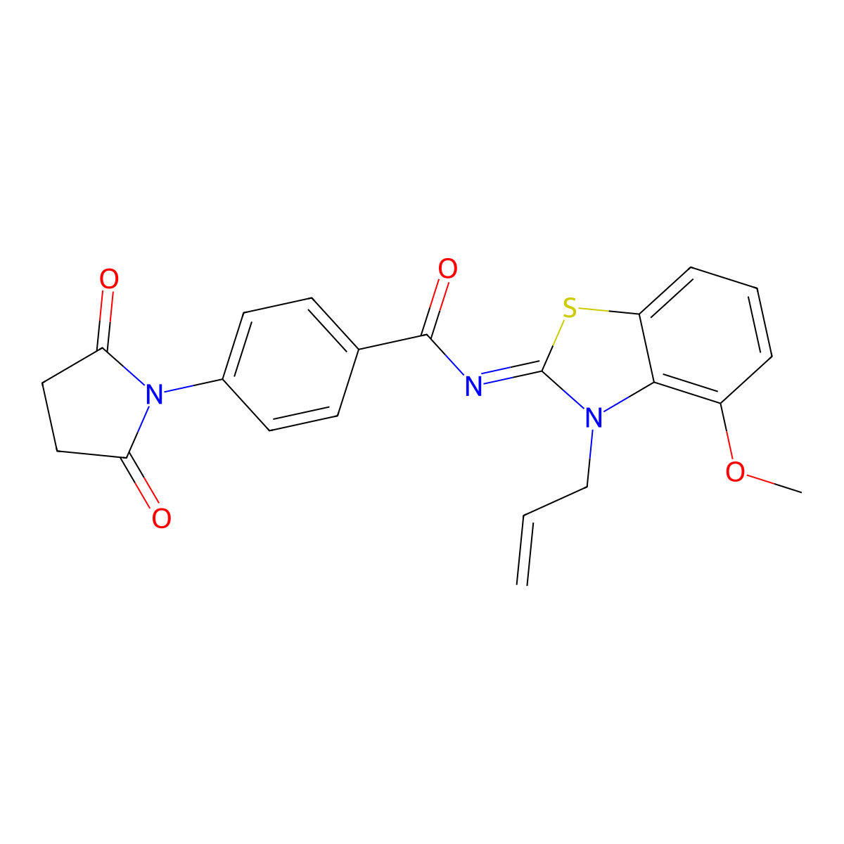 (Z)-N-(3-allyl-4-methoxybenzo[d]thiazol-2(3H)-ylidene)-4-(2,5-dioxopyrrolidin-1-yl)benzamide molecular structure, CAS 1322201-81-9