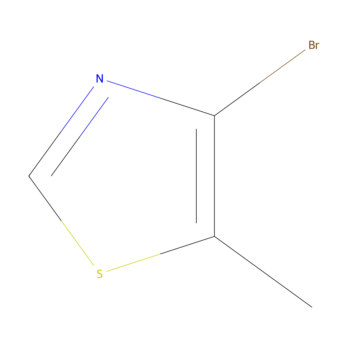 4-Bromo-5-methyl-1,3-thiazole molecular structure, CAS 132221-51-3