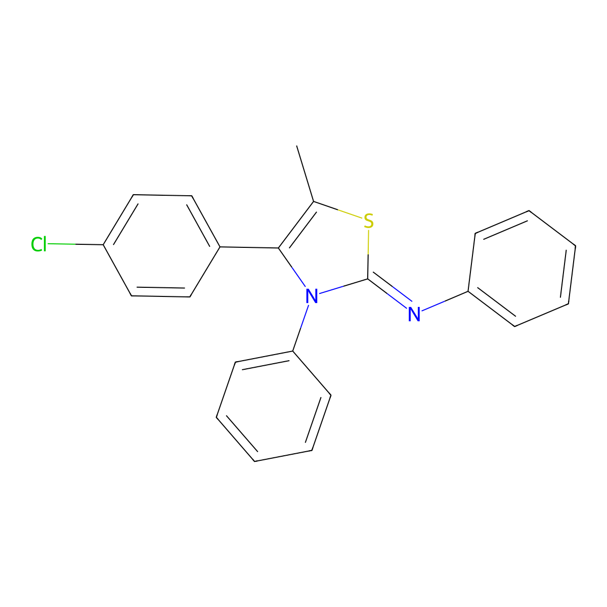 4-(4-chlorophenyl)-5-methyl-N,3-diphenyl-1,3-thiazol-2-imine molecular structure, CAS 1322210-45-6