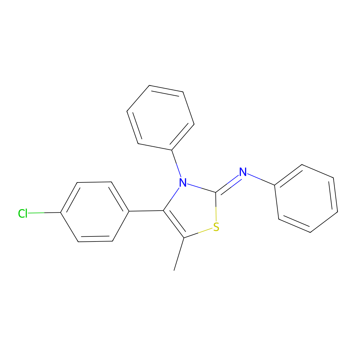 4-(4-chlorophenyl)-5-methyl-N,3-diphenyl-1,3-thiazol-2-imine molecular structure, CAS 1322210-45-6
