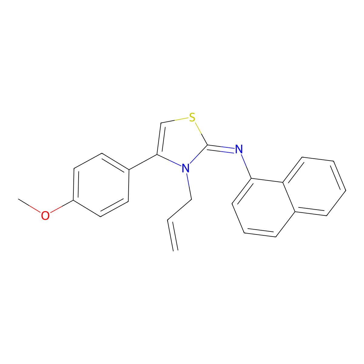 (Z)-N-(3-allyl-4-(4-methoxyphenyl)thiazol-2(3H)-ylidene)naphthalen-1-amine molecular structure, CAS 1322212-35-0