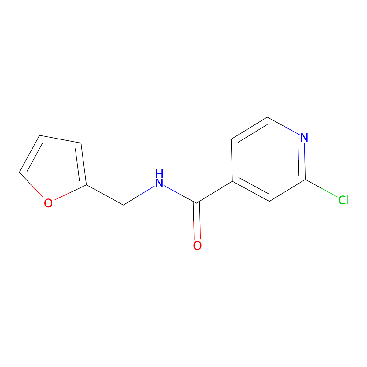 2-Chloro-N-(2-furylmethyl)isonicotinamide molecular structure, CAS 132222-42-5