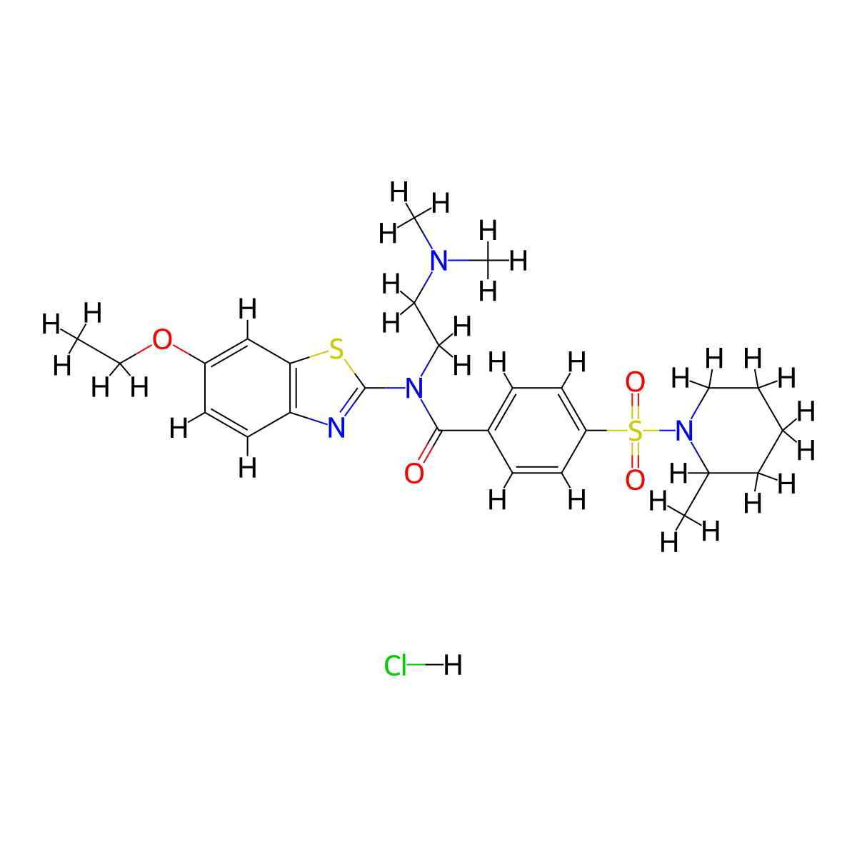N-(2-(dimethylamino)ethyl)-N-(6-ethoxybenzo[d]thiazol-2-yl)-4-((2-methylpiperidin-1-yl)sulfonyl)benzamide hydrochloride molecular structure, CAS 1322220-60-9