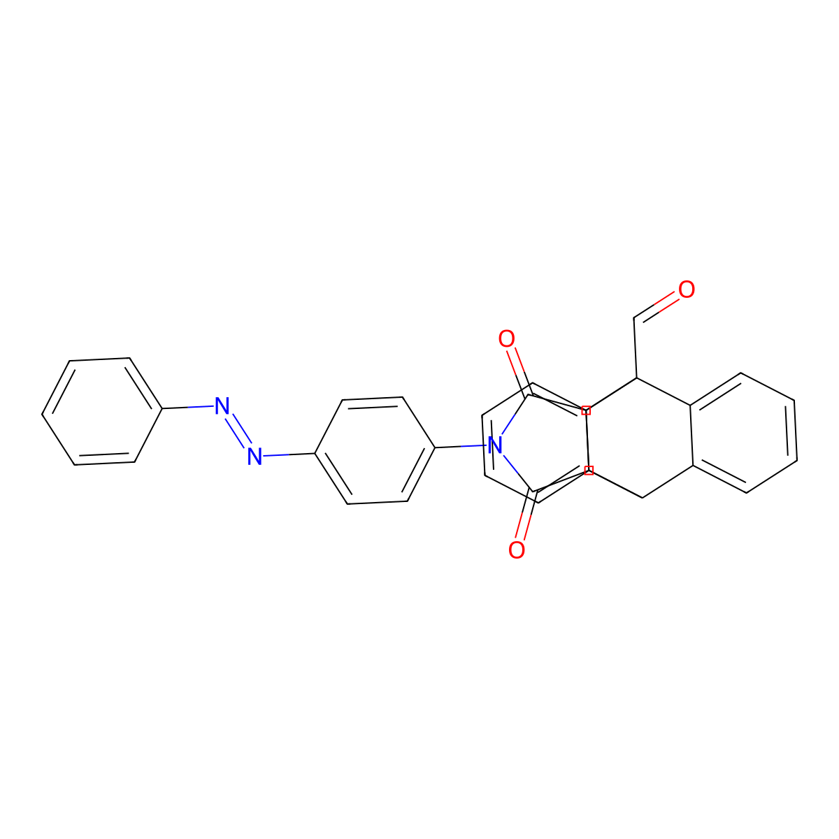 16,18-Dioxo-17-{4-[(E)-phenyldiazenyl]phenyl}-17-azapentacyclo[6.6.5.0~2,7~.0~9,14~.0~15,19~]nonadeca-2,4,6,9,11,13-hexaene-1-carbaldehyde molecular structure, CAS 1322225-80-8