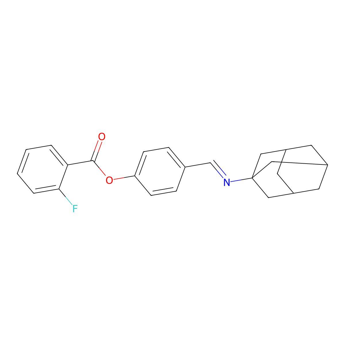 [4-(1-Adamantyliminomethyl)phenyl] 2-fluorobenzoate molecular structure, CAS 1322230-36-3