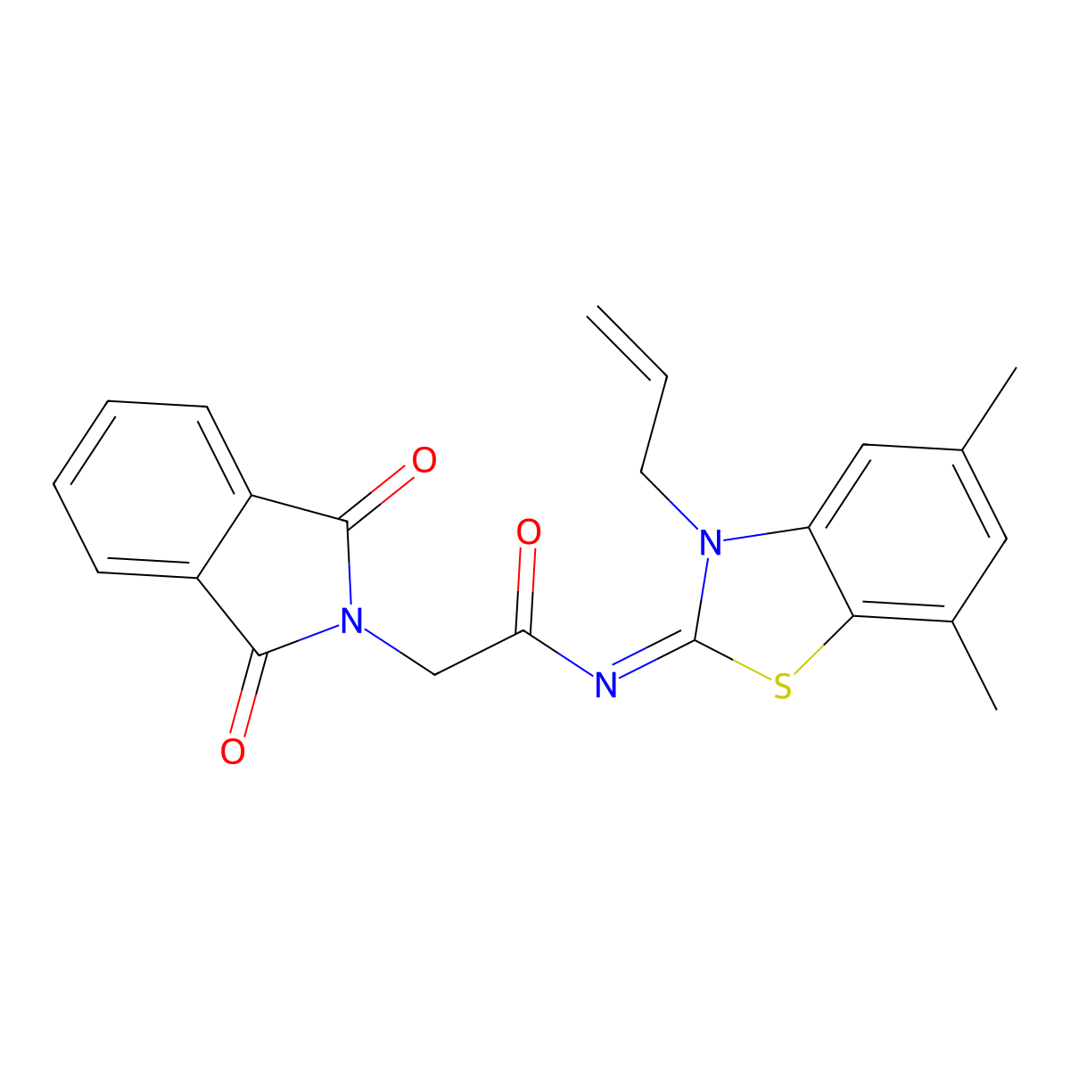 (Z)-N-(3-allyl-5,7-dimethylbenzo[d]thiazol-2(3H)-ylidene)-2-(1,3-dioxoisoindolin-2-yl)acetamide molecular structure, CAS 1322233-07-7