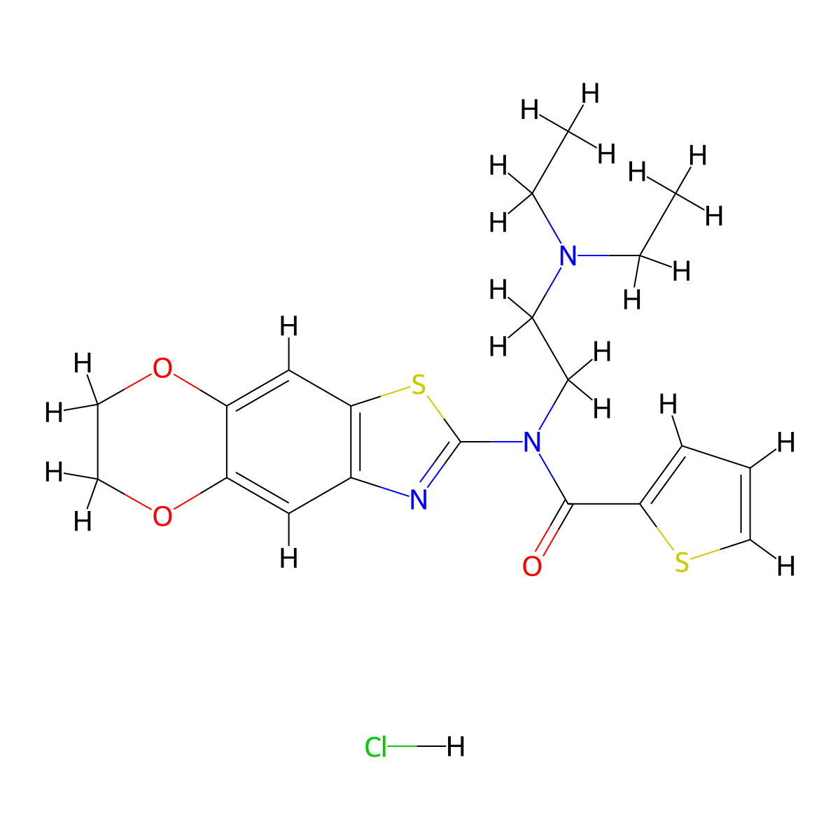 N-[2-(diethylamino)ethyl]-N-{10,13-dioxa-4-thia-6-azatricyclo[7.4.0.0^{3,7}]trideca-1,3(7),5,8-tetraen-5-yl}thiophene-2-carboxamide hydrochloride molecular structure, CAS 1322238-74-3
