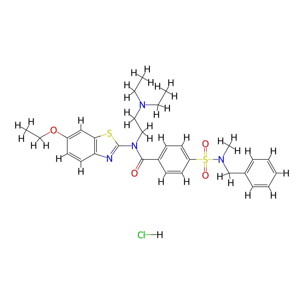 4-(N-benzyl-N-methylsulfamoyl)-N-(2-(diethylamino)ethyl)-N-(6-ethoxybenzo[d]thiazol-2-yl)benzamide hydrochloride molecular structure, CAS 1322239-75-7