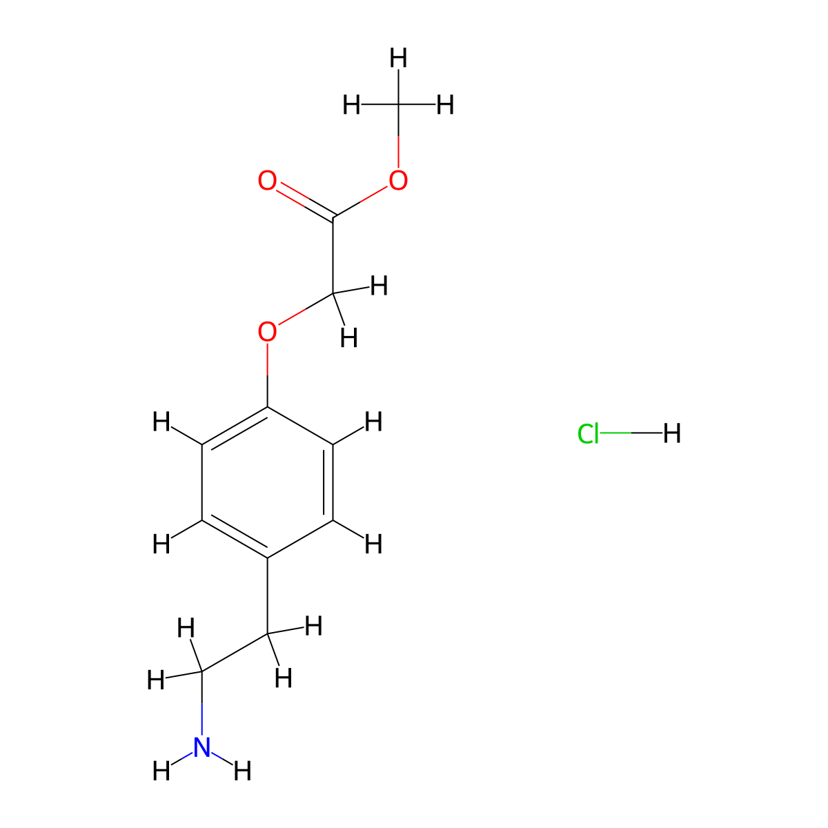 Acetic acid, [4-(2-aminoethyl)phenoxy]-, methyl ester, hydrochloride molecular structure, CAS 132224-82-9