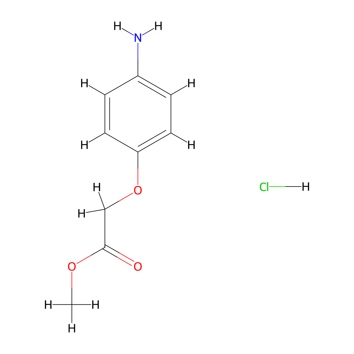 Methyl (4-aminophenoxy)acetate hydrochloride molecular structure, CAS 132224-95-4