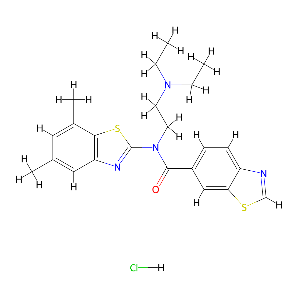 N-(2-(diethylamino)ethyl)-N-(5,7-dimethylbenzo[d]thiazol-2-yl)benzo[d]thiazole-6-carboxamide hydrochloride molecular structure, CAS 1322247-79-9