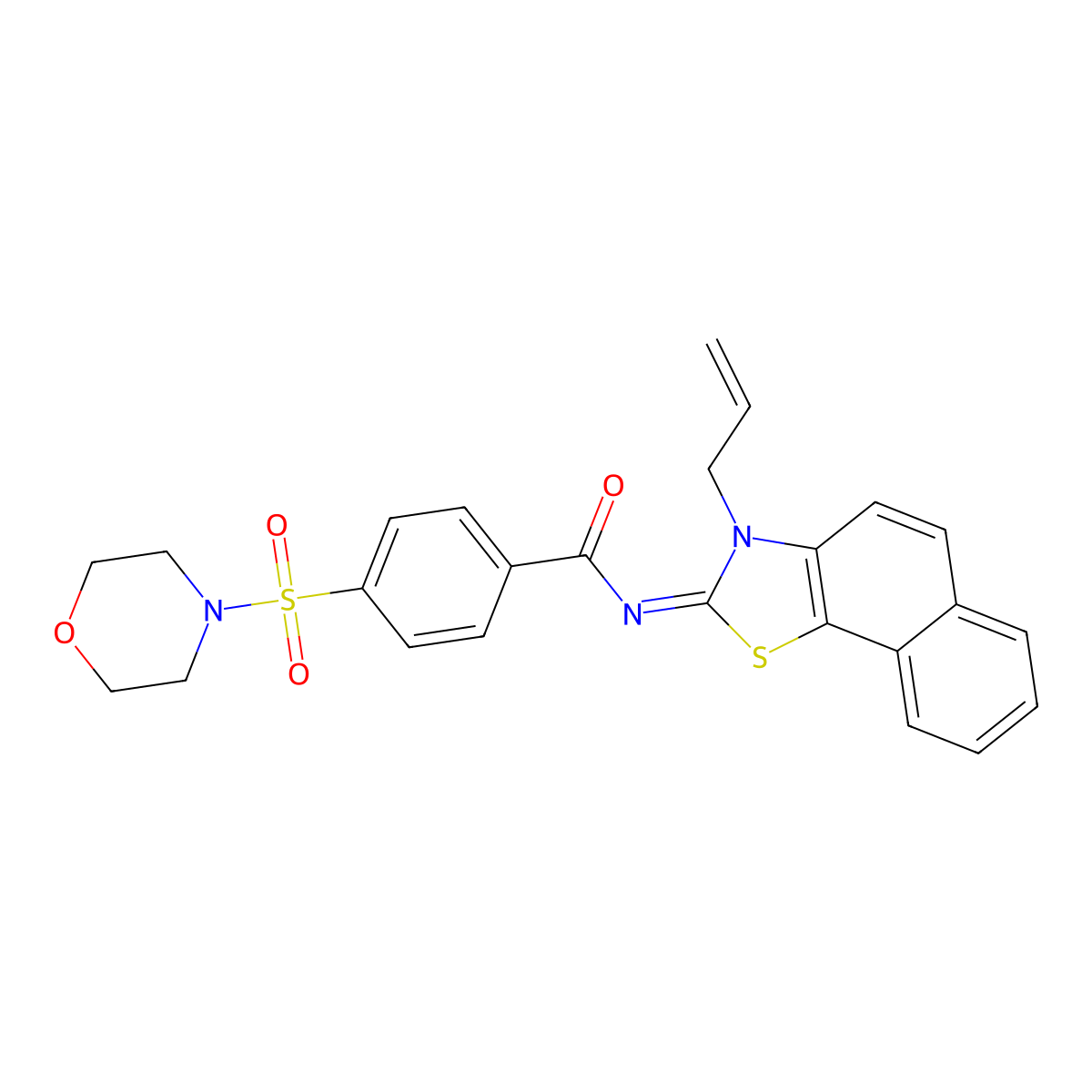 (Z)-N-(3-allylnaphtho[2,1-d]thiazol-2(3H)-ylidene)-4-(morpholinosulfonyl)benzamide molecular structure, CAS 1322269-55-5
