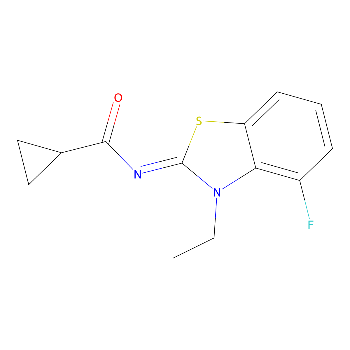 (Z)-N-(3-ethyl-4-fluorobenzo[d]thiazol-2(3H)-ylidene)cyclopropanecarboxamide molecular structure, CAS 1322269-86-2