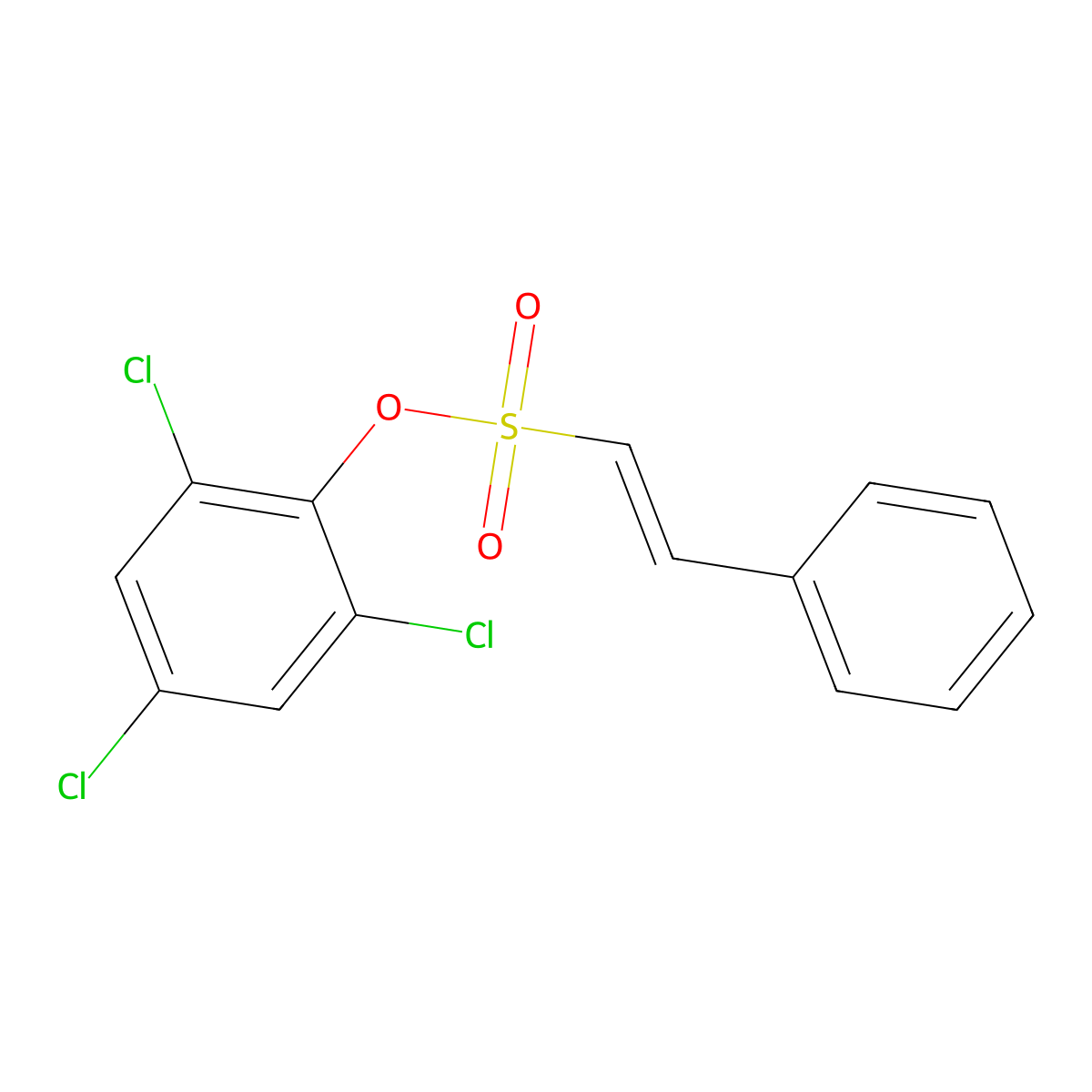 2,4,6-Trichlorophenyl 2-phenylethenesulfonate molecular structure, CAS 1322270-45-0