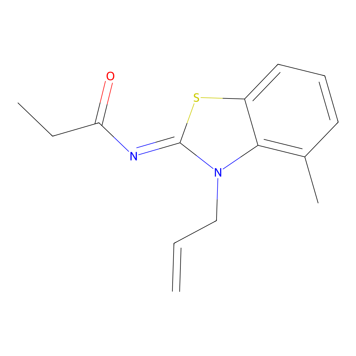 (Z)-N-(3-allyl-4-methylbenzo[d]thiazol-2(3H)-ylidene)propionamide molecular structure, CAS 1322277-92-8