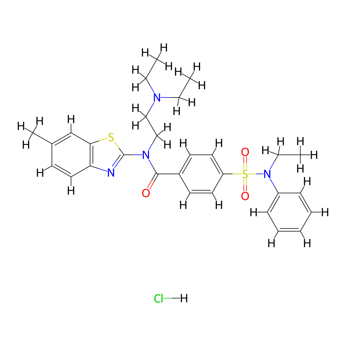 N-(2-(diethylamino)ethyl)-4-(N-ethyl-N-phenylsulfamoyl)-N-(6-methylbenzo[d]thiazol-2-yl)benzamide hydrochloride molecular structure, CAS 1322281-46-8