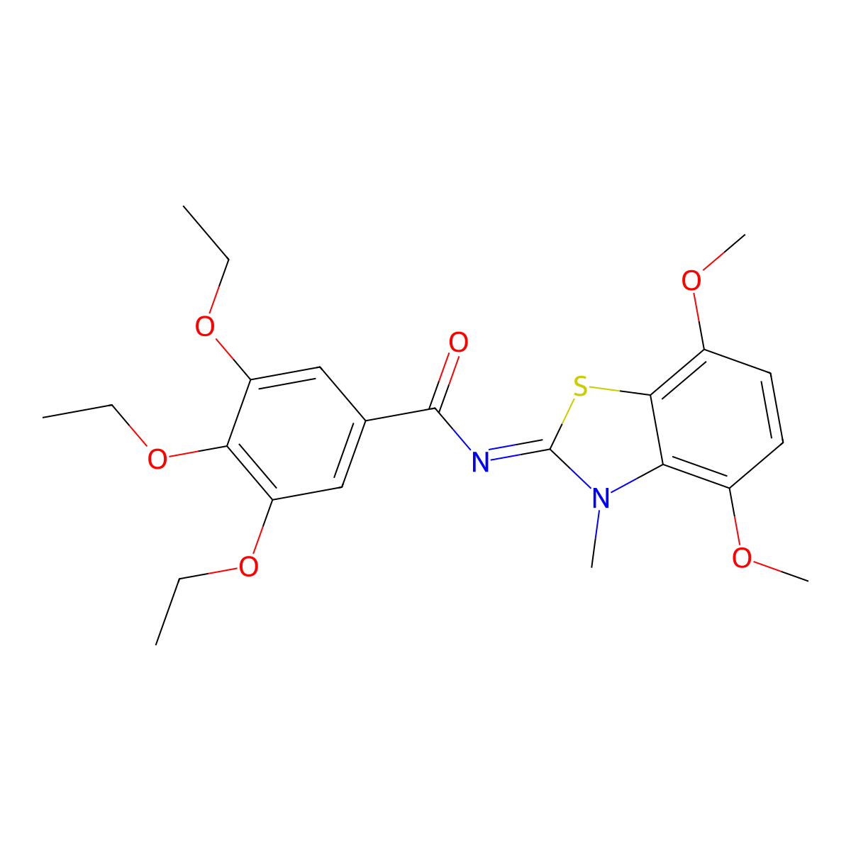 (Z)-N-(4,7-dimethoxy-3-methylbenzo[d]thiazol-2(3H)-ylidene)-3,4,5-triethoxybenzamide molecular structure, CAS 1322299-25-1