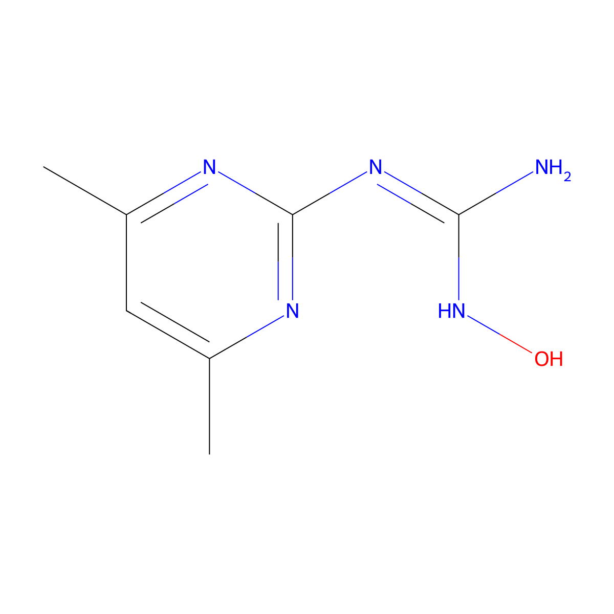 N-(4,6-dimethylpyrimidin-2-yl)-N''-hydroxyguanidine molecular structure, CAS 13223-24-0