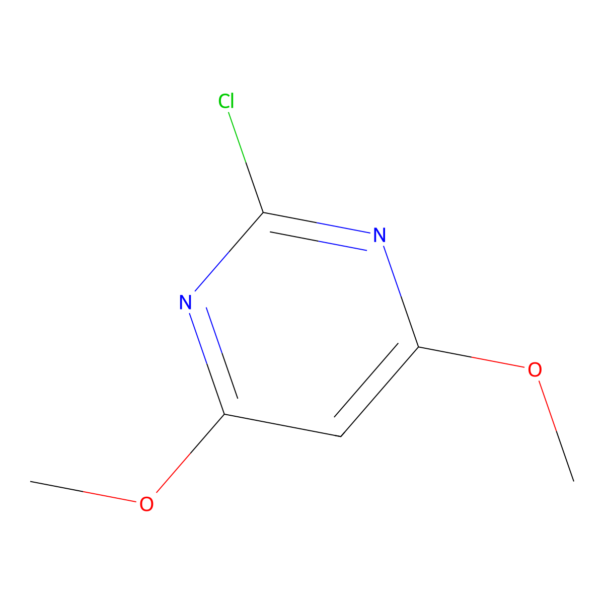 2-Chloro-4,6-dimethoxypyrimidine molecular structure, CAS 13223-25-1