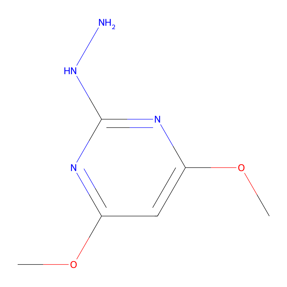 2-Hydrazinyl-4,6-dimethoxypyrimidine molecular structure, CAS 13223-30-8