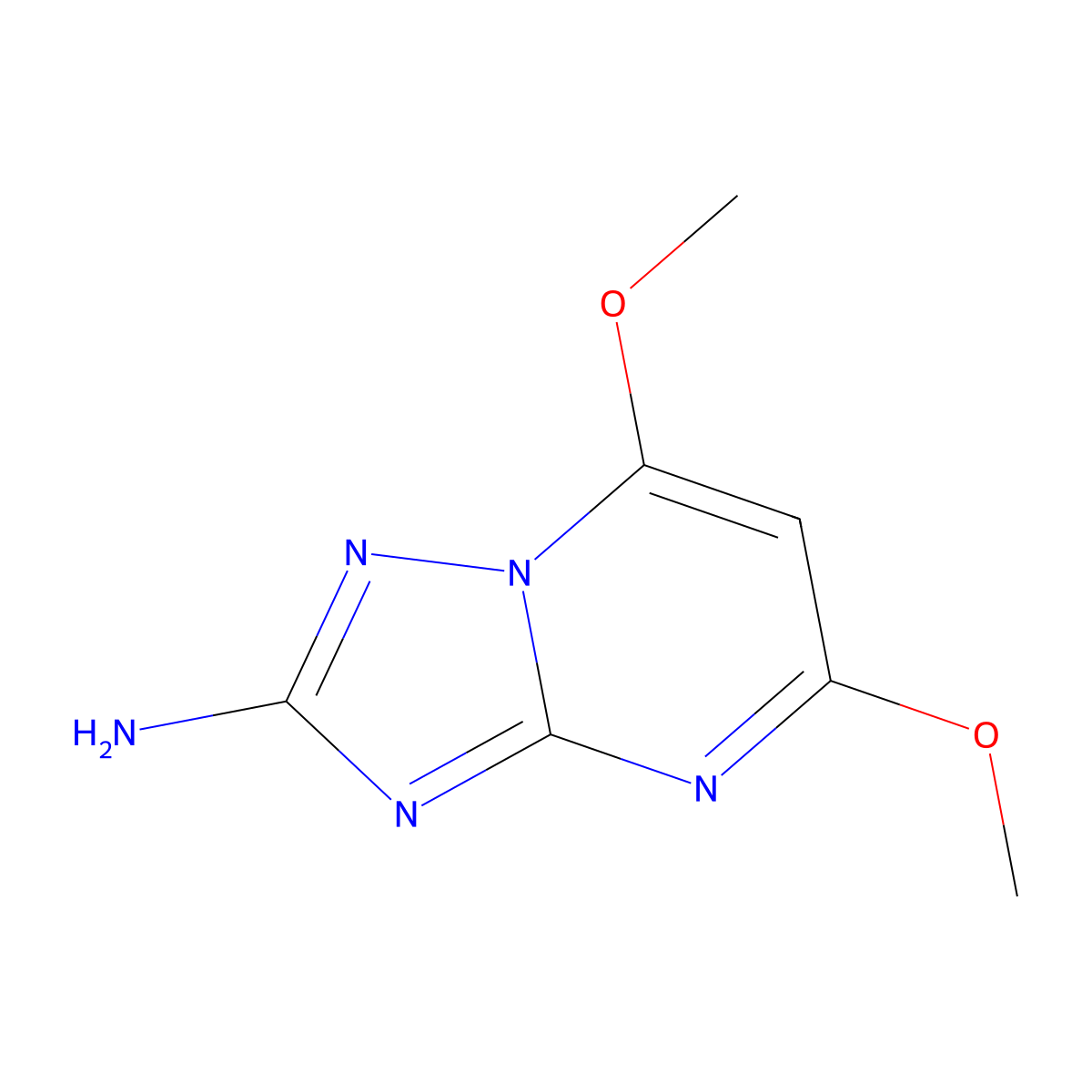 [1,2,4]Triazolo[1,5-a]pyrimidin-2-amine, 5,7-dimethoxy- molecular structure, CAS 13223-43-3