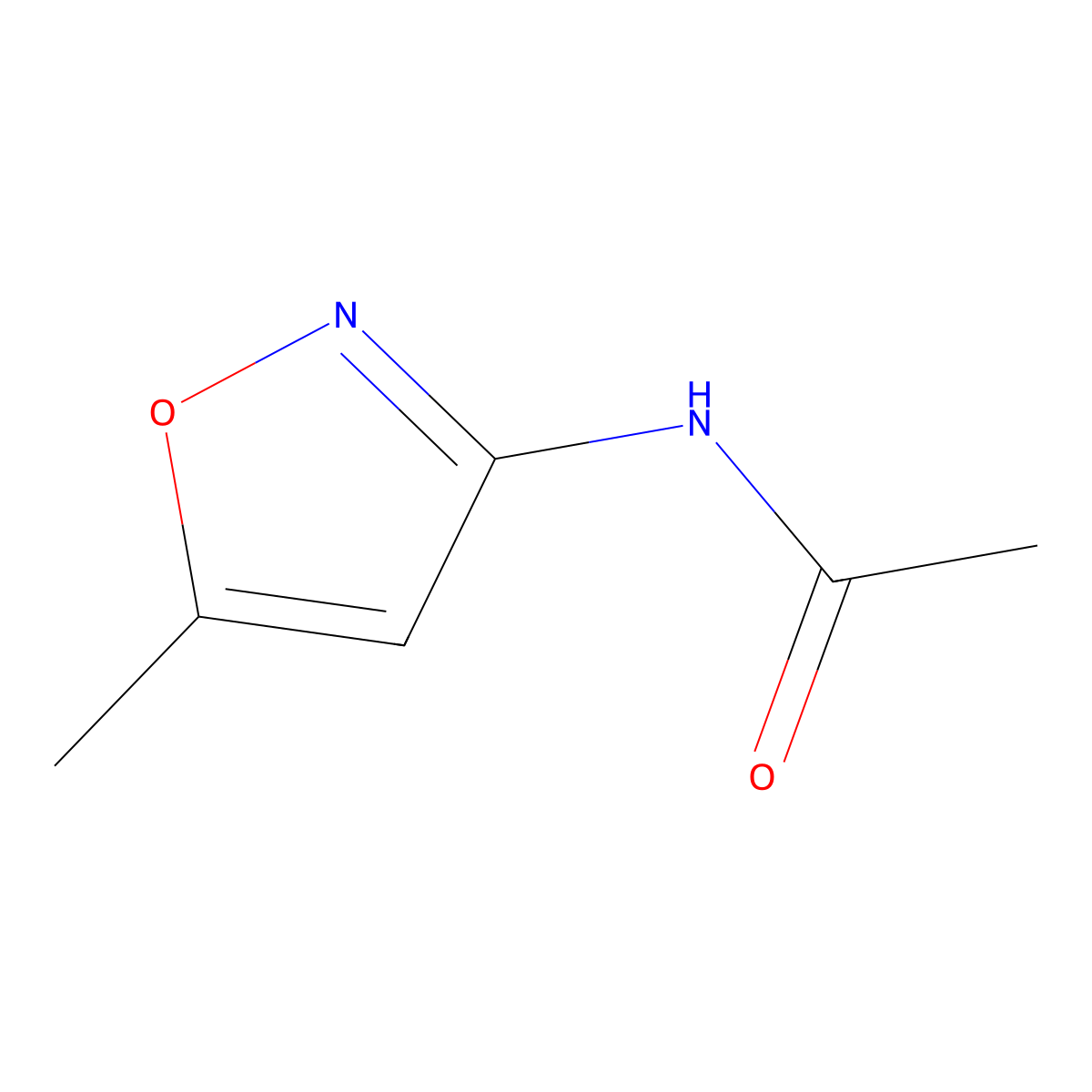 N-(5-methylisoxazol-3-yl)acetamide molecular structure, CAS 13223-74-0