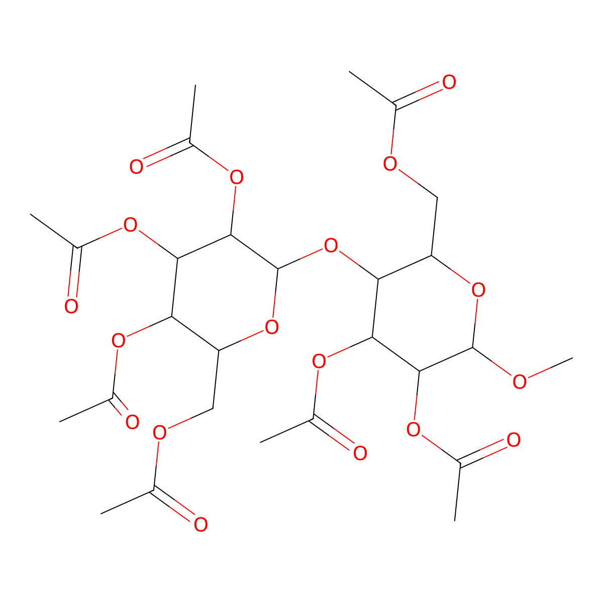 [(2R,3R,4S,5R,6R)-4,5-diacetyloxy-6-methoxy-3-[(2R,3R,4S,5R,6R)-3,4,5-triacetyloxy-6-(acetyloxymethyl)oxan-2-yl]oxyoxan-2-yl]methyl acetate molecular structure, CAS 13223-83-1