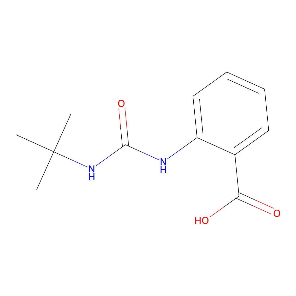 2-[(Tert-butylcarbamoyl)amino]benzoic acid molecular structure, CAS 13223-99-9