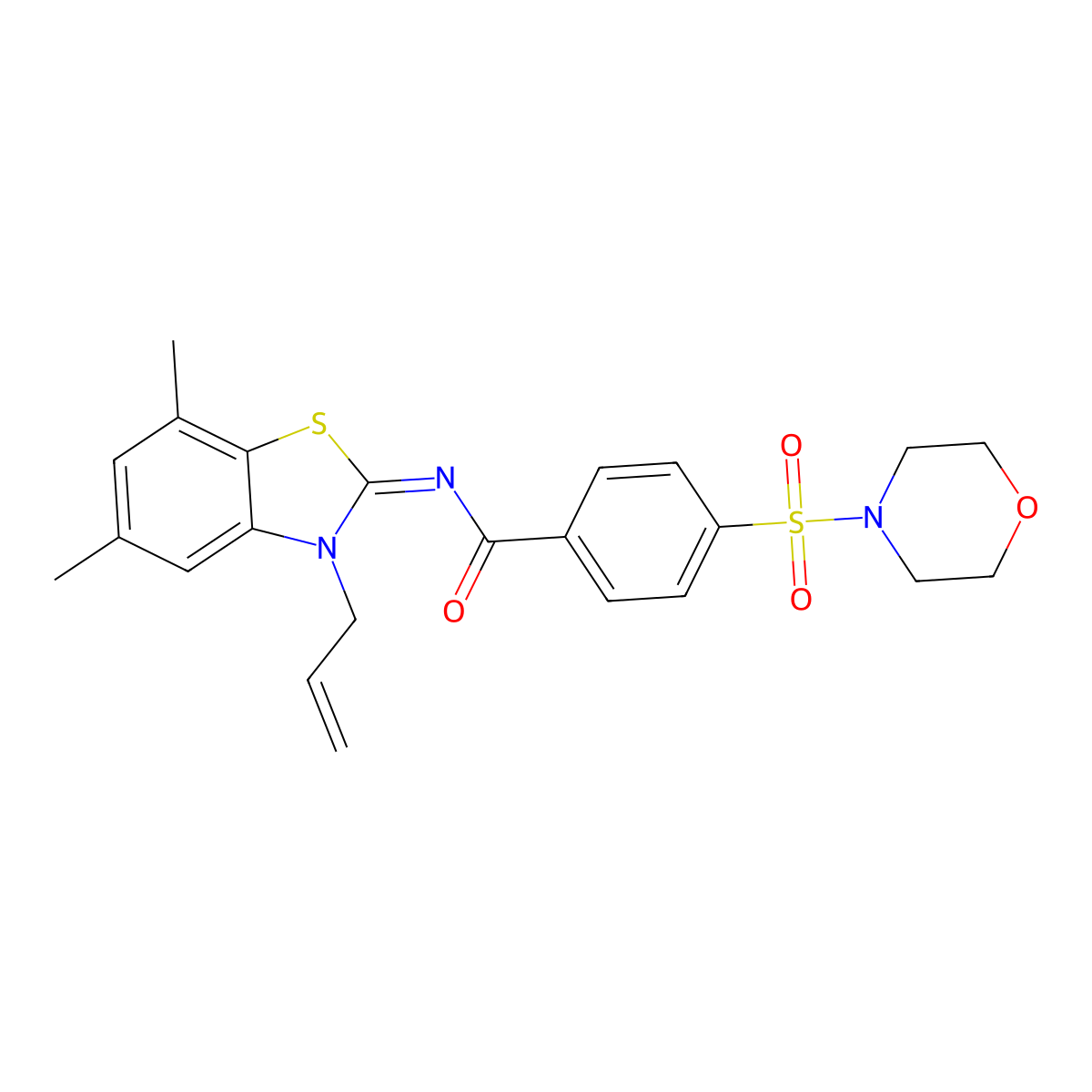 (Z)-N-(3-allyl-5,7-dimethylbenzo[d]thiazol-2(3H)-ylidene)-4-(morpholinosulfonyl)benzamide molecular structure, CAS 1322301-02-9