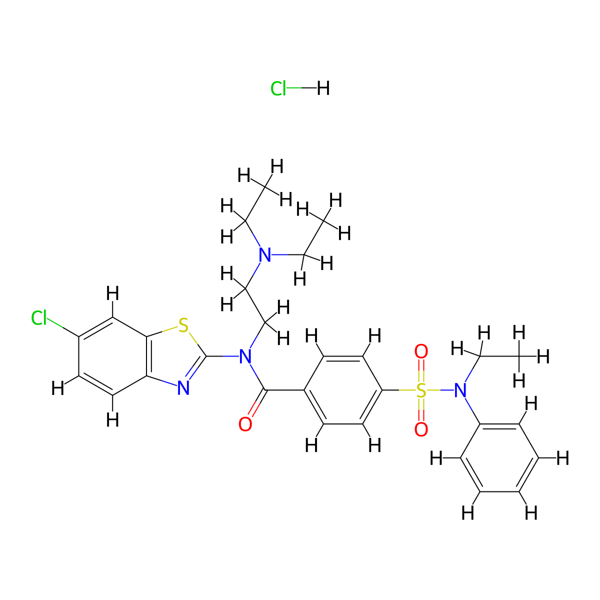 N-(6-chlorobenzo[d]thiazol-2-yl)-N-(2-(diethylamino)ethyl)-4-(N-ethyl-N-phenylsulfamoyl)benzamide hydrochloride molecular structure, CAS 1322302-54-4
