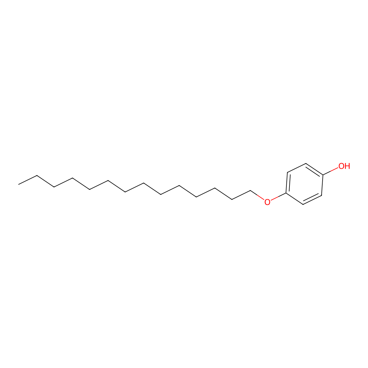 p-(n-Tetradecyloxy)phenol molecular structure, CAS 13224-40-3
