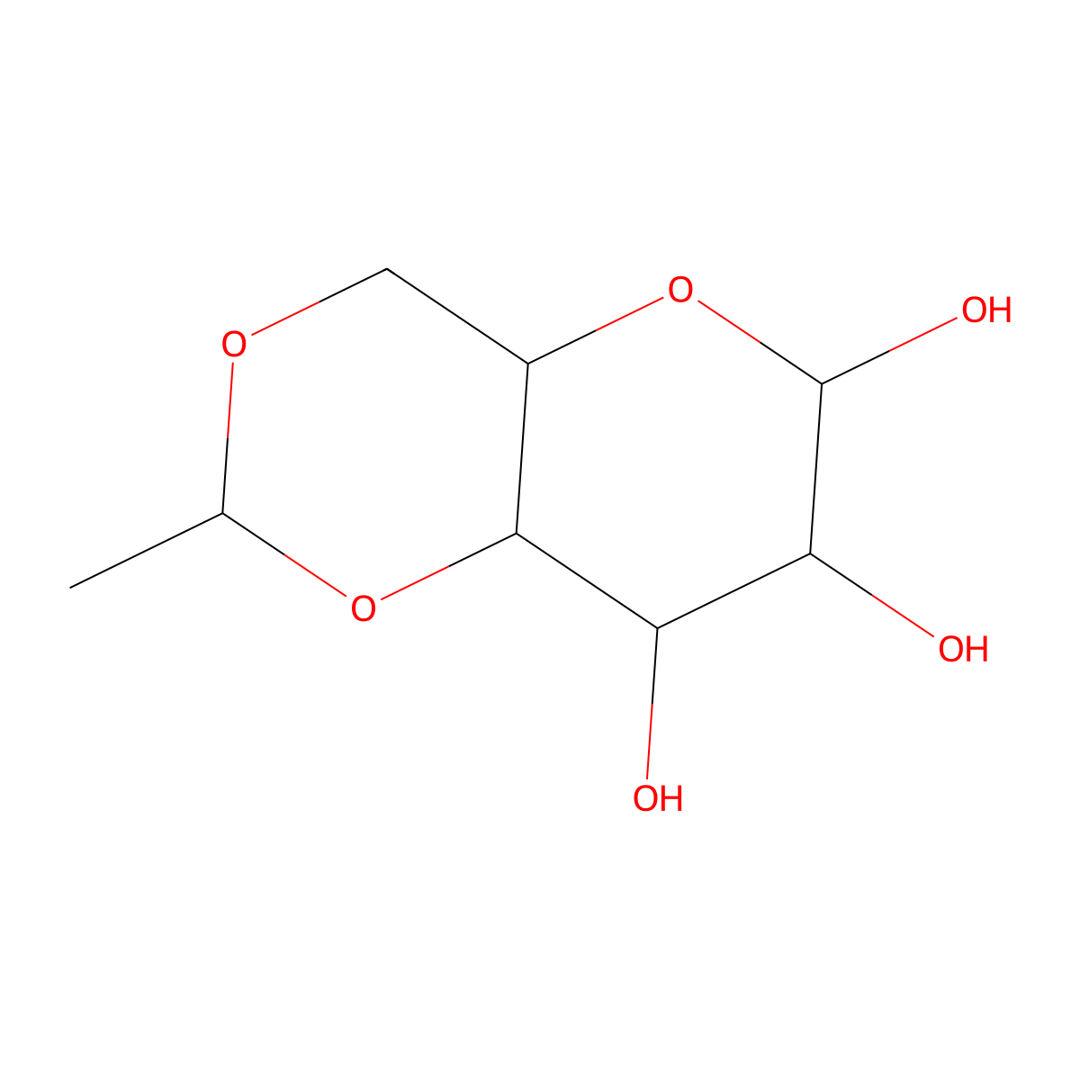 4,6-O-Ethylidene-alpha-D-glucopyranose molecular structure, CAS 13224-99-2